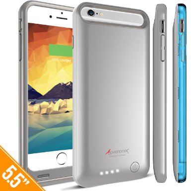 iPhone 6S Plus Battery Case iPhone 6 Plus Battery Case Alpatronix BX140plus MFi Apple Certified 4000mAh External iPhone 6S6 Plus Battery Case Removable Rechargeable Protective iPhone 6S 6 Charging Case Ultra Slim Portable iPhone6 Plus Charger Case  Full Support with iOS 9 and Apple Pay  iPhone6s Plus Extended Battery Case  Lightning Connector Output  Fits colors for iPhone6S Plus for Juice Bank and Power Pack 100 Satisfaction Guaranteed - Silver with 1 Extra Blue Bumper