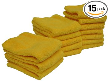 Eurow Microfiber 14in x 17in 300 GSM Cleaning Towels High Pile 15-Pack