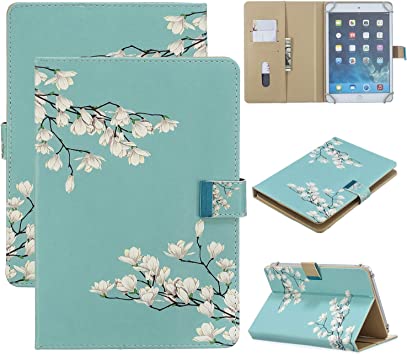 Uliking 9.5-10.5 inch Tablet Universal Case for Apple iPad 9.7/Pro 10.5/iPad 10.2 7th Gen/Air 3/2/1/Mediapad & Galaxy S6 10.5/Tab A/E/S/3/4/s2/s3/s4/S5e 9.7" 10" 10.1" 10.2" 10.5 inch, White Flower
