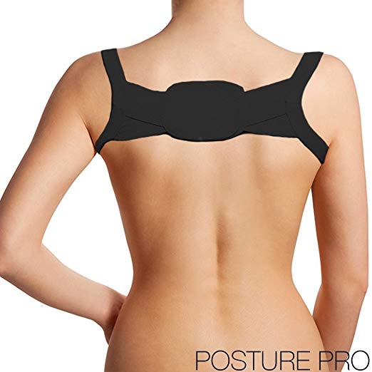 Therapeutic Back and Shoulder Posture Correcting Chest Belt (Black) Medium