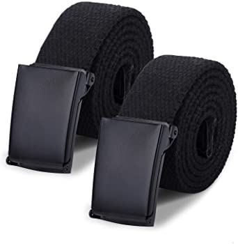 AWAYTR Boys Canvas Web Belts - 2PCS School Uniform Cotton Strap Belt Adjustable in Four Sizes Suitable for Girls