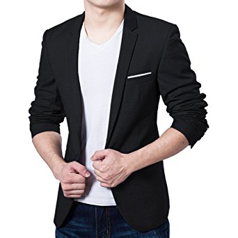 Pishon Men's Blazer Jacket Lightweight Casual Slim Fit One Button Sport Jackets