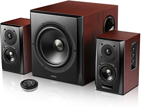 Edifier S350DB Bookshelf Speaker and Subwoofer 2.1 Speaker System Bluetooth v4.1 aptX Wireless Sound for Computer Rooms, Living Rooms and Dens