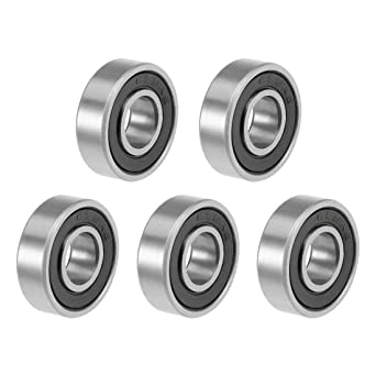 uxcell 698-2RS Deep Groove Ball Bearings Z2 8mm x 19mm x 6mm Double Sealed Carbon Steel 5pcs