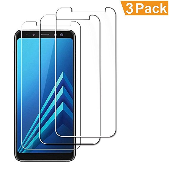 [3-Pack] Samsung Galaxy A8 Screen Protector, MOCACA 9H Hardness 99% HD Clarity Premium Tempered Glass Screen Protector for Samsung Galaxy A8 2018 [Not Full Coverage]
