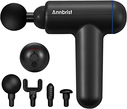 Annbrist Massage Gun Handheld Cordless Quiet Massager, Portable, Brushless Motor, Relieves Muscle Tension and Pain