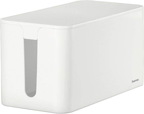Hama 20661 'Mini' Cable Box, 11.5 x 23 x 11.8 (W x D x H), with Rubber Feet - White
