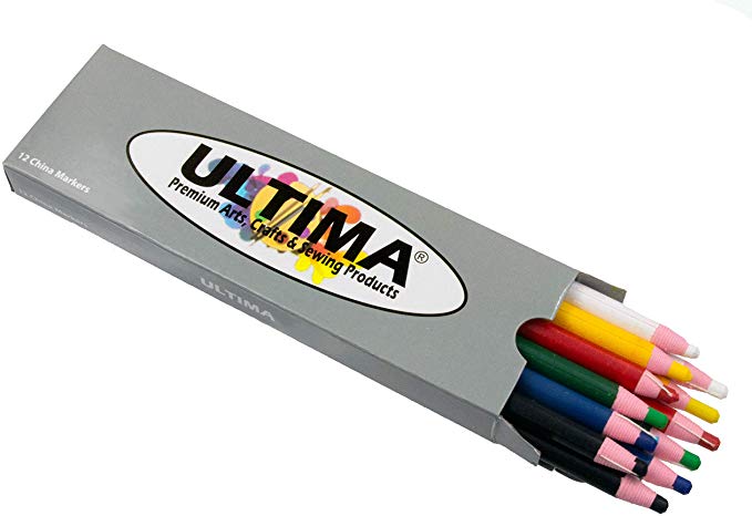 Ultima China Marker – Peel-Off Grease Pencil/Wax Pencil – Leaves Opaque, Easy to Remove Markings on all Glazed, Non-Porous & Polished Surfaces (Assorted)