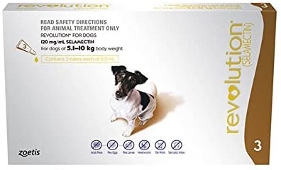 Revolution Flea Treatment Drop for Small Dog, 3 Count, Brown