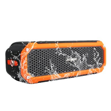 Archeer Waterproof Speaker Bluetooth 40 Speaker Outdoor SportShower Speaker with Flashlight Dual 5W Drivers 12 Hour Playtime Orange
