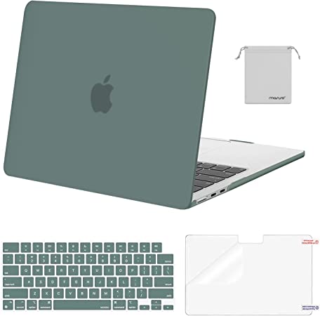 MOSISO Compatible with MacBook Air 13.6 inch Case 2022 Release A2681 M2 Chip with Liquid Retina Display Touch ID, Plastic Hard Shell Case&Keyboard Cover&Screen Protector&Storage Bag, Emerald Green