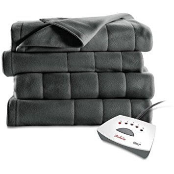 Sunbeam Electric Heated Fleece Blanket (Full, Slate Grey)