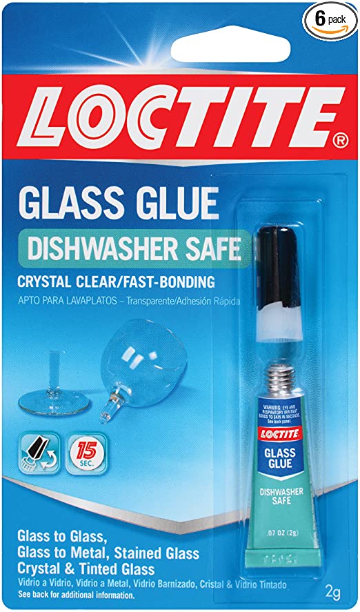 Loctite Glass Glue, 2-Gram Squeeze Tube, Clear, 6-Pack (233841-6)