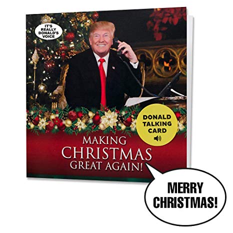 New 2018 Talking Trump Christmas Card - Wishes Merry Christmas in Donald Trump's REAL Voice - Surprise Someone with a Personal Holiday Greeting from the President of the United States - with Envelope