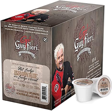 Guy Fieri Hot Fudge Brownie Coffee Capsule, Compatible with Keurig K-Cup Brewers, 24-Count