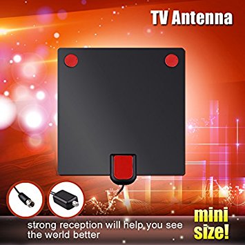 Allwithone  Amplified HDTV Antenna 50 Mile Range Indoor Antennawith Detachable Amplifier USB Power Supply