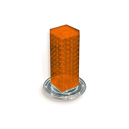 Azar 700220-ORG 4-Sided Revolving Pegboard Counter Display, Orange