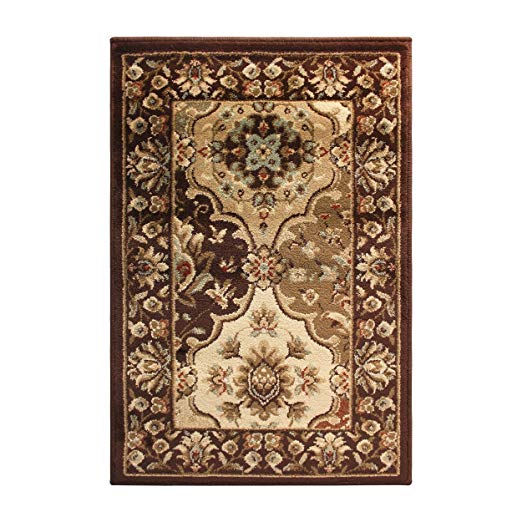 Superior Elegant Palmyra Collection Area Rug, 10mm Pile Height with Jute Backing, Gorgeous Traditional Persian Rug Design, Anti-Static, Water-Repellent Rugs - 2' x 3' Rug