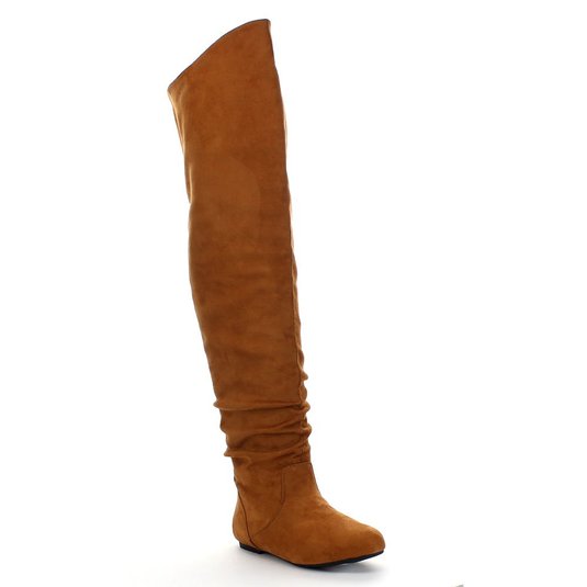 DA VICCINO TOP-01-HI Womens Slouch Size Zipper Flat Tigh High Boots