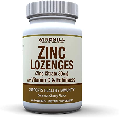 Windmill Health Products Zinc Lozenges with Echinacea and Vitamin C 60 Lozenges, 60 Count