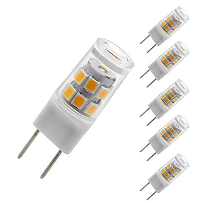LED G8 Light Bulb 2.5 Watts, Length 37MM,Warm White G8 Base Bi-pin Xenon JCD Type LED 120V 20W Halogen Replacement Bulb for Under Counter Kitchen Lighting.Pack of 5 (Warm White)