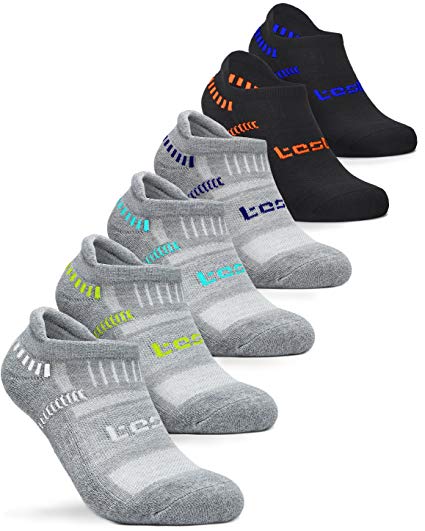 Tesla 6-Pairs Comfort Socks No-Show Cushioned Mesh MZS Series