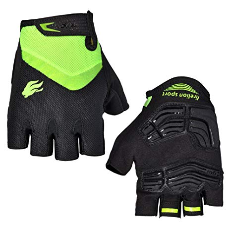 FIRELION Breathable Cycling Gloves (Half Finger) - Gel Pad Anti-Slip Shock-Absorbing MTB DH - Mountain Road Bike Bicycle Gloves