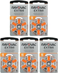 Rayovac Extra Advanced Batterie Acustiche Zinco Aria, Formato 13 Value Pack da 30 Batterie, Arancione