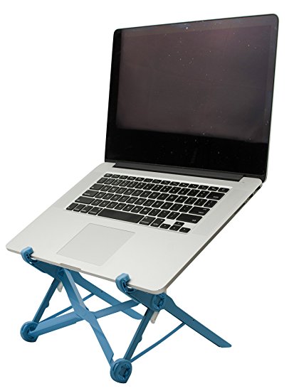 NOMAS Blue Portable Laptop Stand built with Nylon Fiberglass for Travel | Durable, Lightweight & Foldable Design | Adjustable Height For MacBook, Laptops, Desktop Use, Business, Travelers, DJs