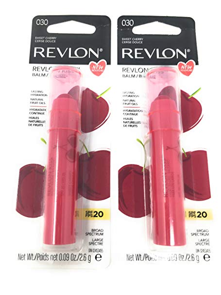 Revlon Kiss Lip Balm, Sweet Cherry 030 .09 oz (Pack of 2)