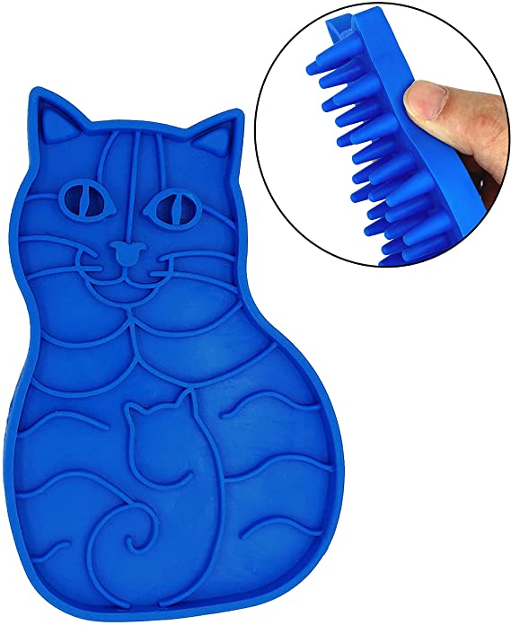 KIRTI Groom Brush,Massag Brush for Dogs, Cats, Small Animals and Pets with Short Hair Grooming Bathing Massaging and Deshedding Silicone Brush,Soft Rubber Bristles