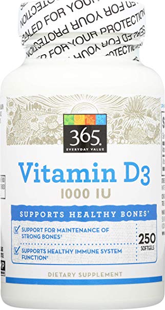 365 Everyday Value, Vitamin D3 1000 IU, 250 ct