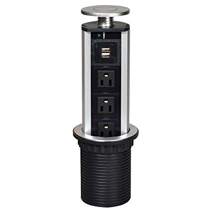 Ahyuan Pulling Pop Up USB Outlet, Tabletop Safe Hidden Outlet for Office, Meeting Room, Home