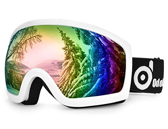 Odoland Snow Ski Goggles S2 Double Lens Anti-Fog Windproof UV400 Eyewear for Adult and Youth-Skiing, Snowboarding, Motorcycle Cycling and Snowmobile Winter Outdoor Sports Protective Glasses