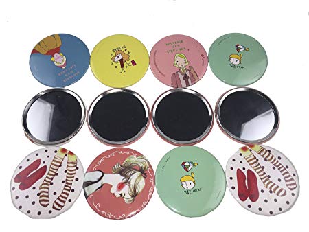12pcs OPCC lovely makeup mirror Compact Cosmetic Makeup Round Pocket Purse Hand Mirror,great gift