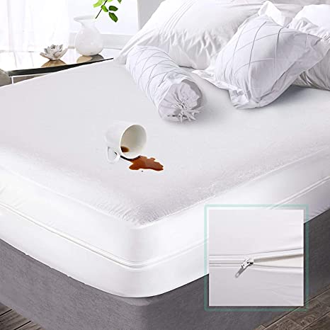 Nestl Premium Zippered Mattress Encasement - Water Proof Twin XL Mattress Protector - Cotton Terry Top Fits 15 Inches Deep - Twin XL