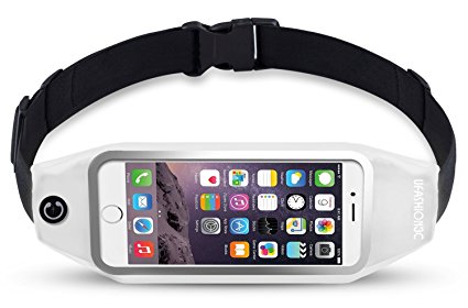 uFashion3C Running Belt Waist Pack with Zipper for iPhone 7, 7 Plus, 6S, 6S Plus, 6, 6 Plus, Galaxy S5, S6, S7, Edge, Note 3, 4, 5,LG G3, G4, G5 with OtterBox/ LifeProof Waterproof Case - 9 Colors