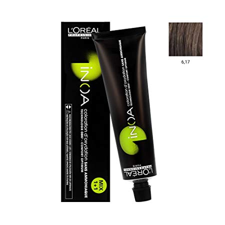 L'OREAL INOA Shade 6.17 Dark Ash Metallic Blonde 60g