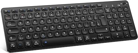 OMOTON Rechargeable Bluetooth Keyboard for Mac and Windows, Wireless Keyboard for Apple MacBook, MacBook Air/Pro, iMac, iMac Pro, Mac Pro and Laptop,QWERTY UK Layout-Black