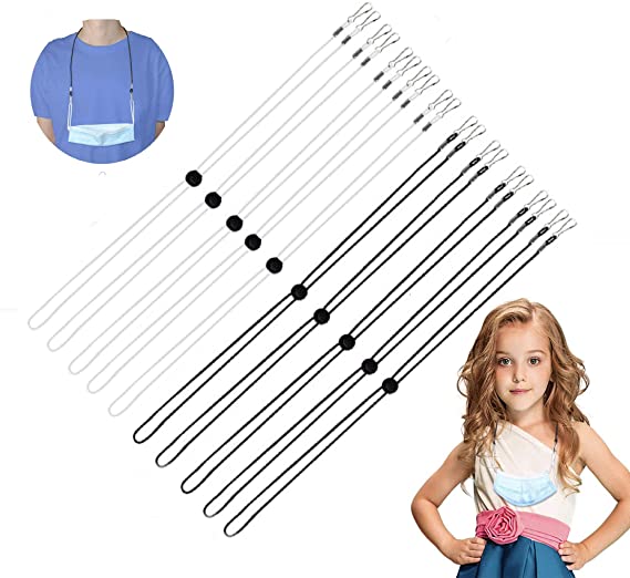 10 Pack Face Mask Extender Strap Mask Lanyard Masks Extension Hook for Extending Masks Buckle Band Elastic Ear Strap Hook Holder for Adults Kids(5 White  5 Black)