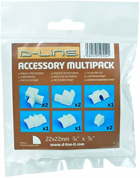 D-Line Smooth Fit Accessories | Join Channels of D-Line Quarter Round | Coupler and Connector Multipack (White)