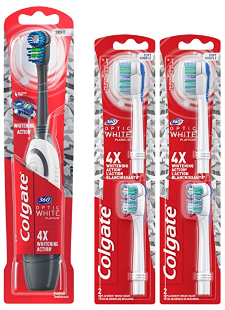 Colgate 360 Optic White Platinum Electric toothbrush With 4 Replacement Heads