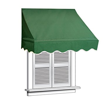 ALEKO 4x2 Green Window Awning Door Canopy 4-Foot Decorator Awning