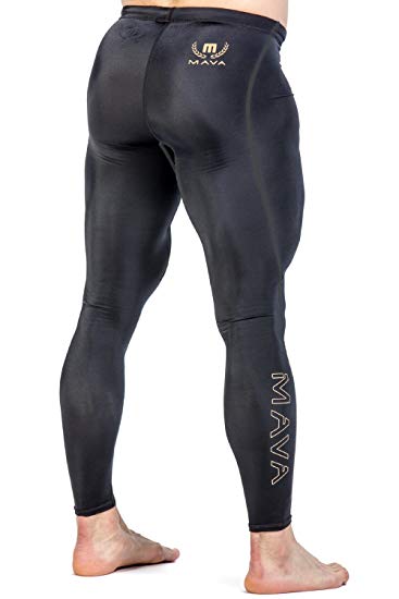 Mava Men’s Compression Long Leggings - Base Layer Tights for Workouts & Sports