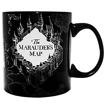 Silver Buffalo HP1034HB Harry Potter and the Prisoner of Azkaban Marauder's Map Heat Reveal Ceramic Mug, 20 oz