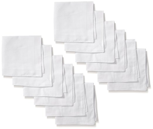 Mens Cotton Handkerchief Multi-Pack by Umo Lorenzo in White