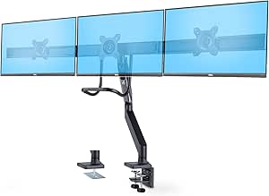 StarTech.com Desk Mount Triple Monitor Arm w/Crossbar for Up to Three 27in Screens, VESA 75x75/100x100, Tool-Less Arm Adjustments