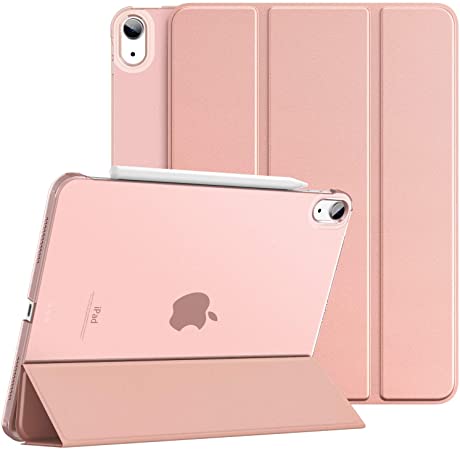 Dadanism iPad Air 4th Generation Case 2020 iPad 10.9 Case, Slim Smart Shell Protective Stand Cover with Translucent Frosted Back, Auto Wake/Sleep, Rose GOLD