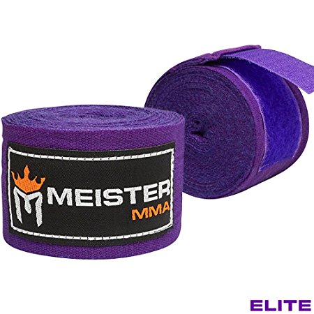 Meister ELITE 180" Premium Adult Hand Wraps for MMA & Boxing (Pair)