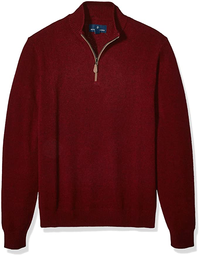 Amazon Brand - BUTTONED DOWN Men's Cashmere Quarter-Zip Sweater